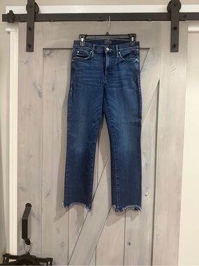 MOTHER Indigo Cropped Straight Jeans